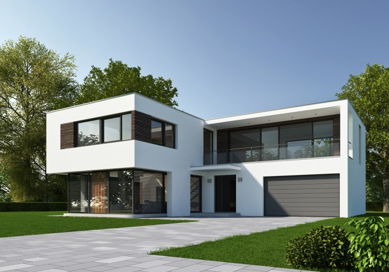 Moderne Villa mit frisch gestrichener Fassade